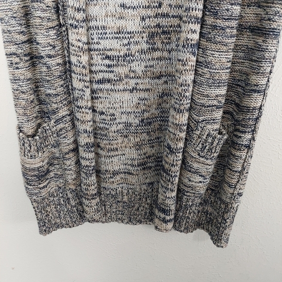 Eddie Bauer Sleeveless Knit Marled Cardigan Sz M Pockets Ribbed Trim Grandmacore - Picture 4 of 10